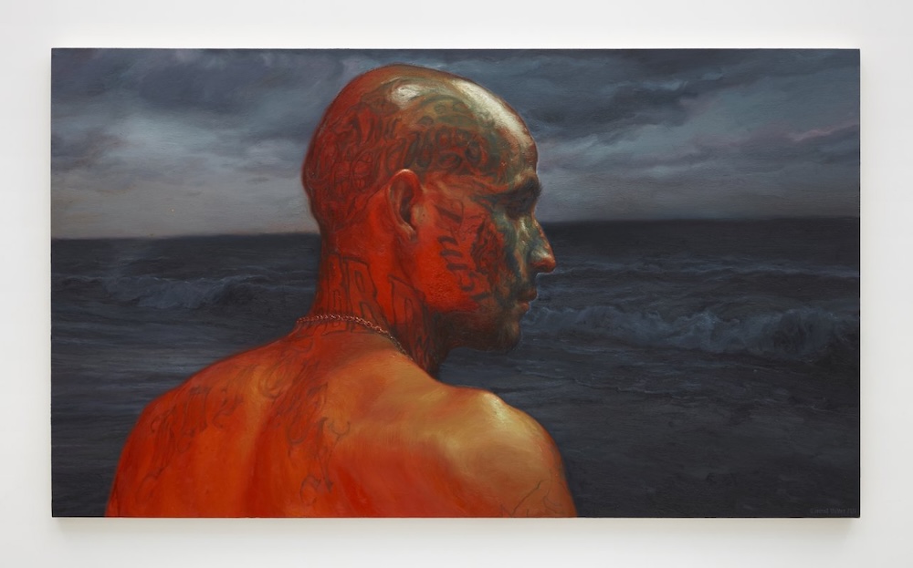 Vincent Valdez (Lives and works in Houston). The Sea, 2020. Oil on canvas / Óleo sobre lienzo. 50 × 70 in. (127 × 177.8 cm). Courtesy Matthew Brown. Photo: Paul Salveson, courtesy of Matthew Brown
