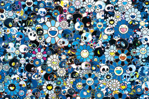 Print Skull and flowers from Takashi Murakami - Dope! Gallery