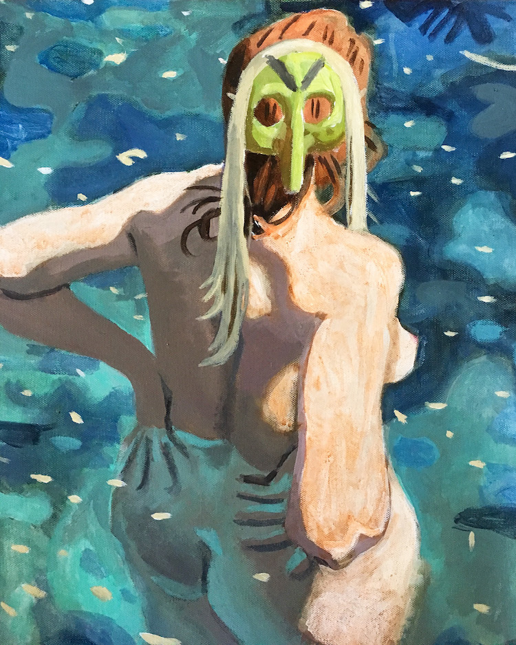 ”Water Dweller” Acrylic on Canvas. 20 x 16 Inches. 2019.