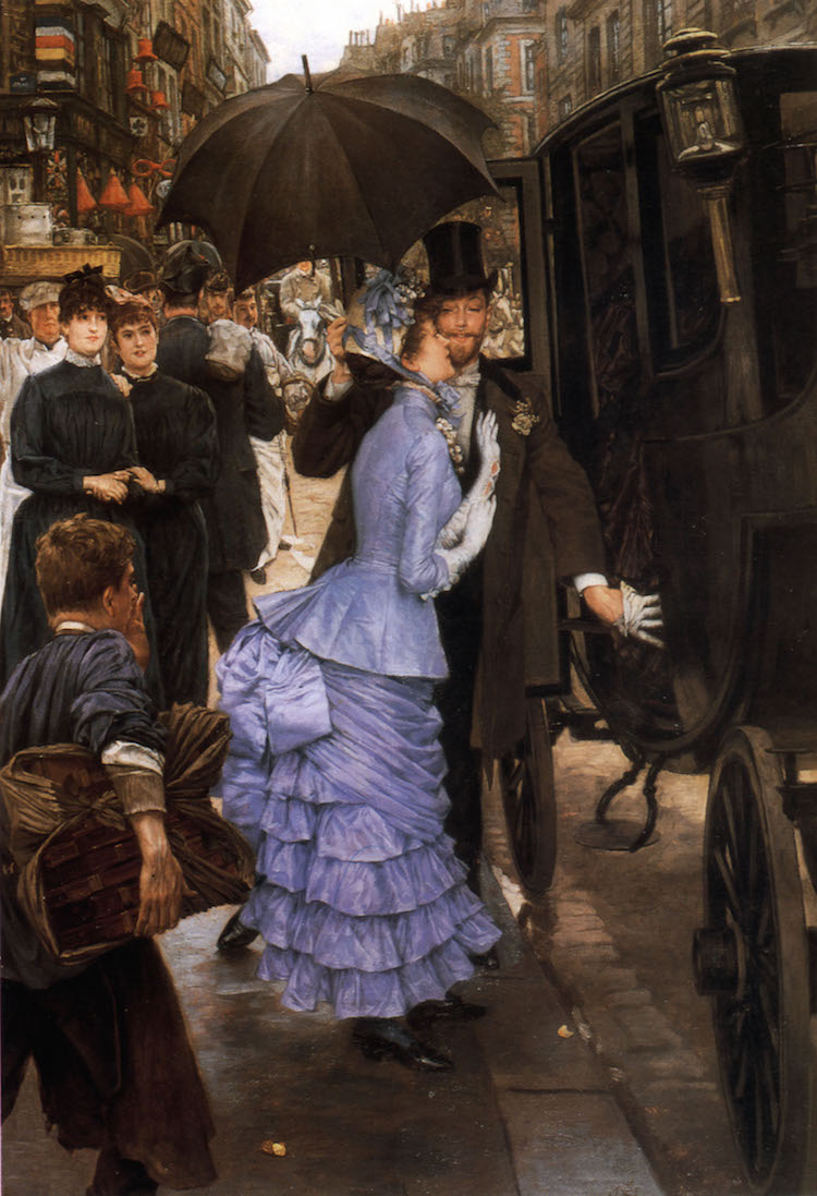 James Tissot, French, 1836–1902, "La Femme à Paris: The Bridesmaid," ca. 1883-1885. Oil on canvas, 50 x 40 in. (147.3 x 101.6 cm). Leeds Museums and Galleries, LEEAG.PA.1897.0015.   Image provided courtesy of the Fine Arts Museums of San Francisco