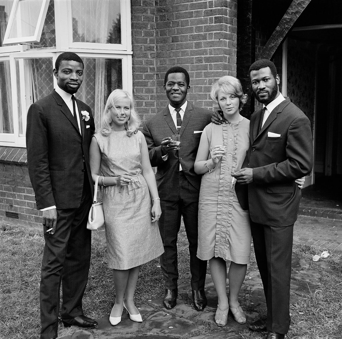Friends at Mr & Mrs Sackey’s wedding, London, c. 1966