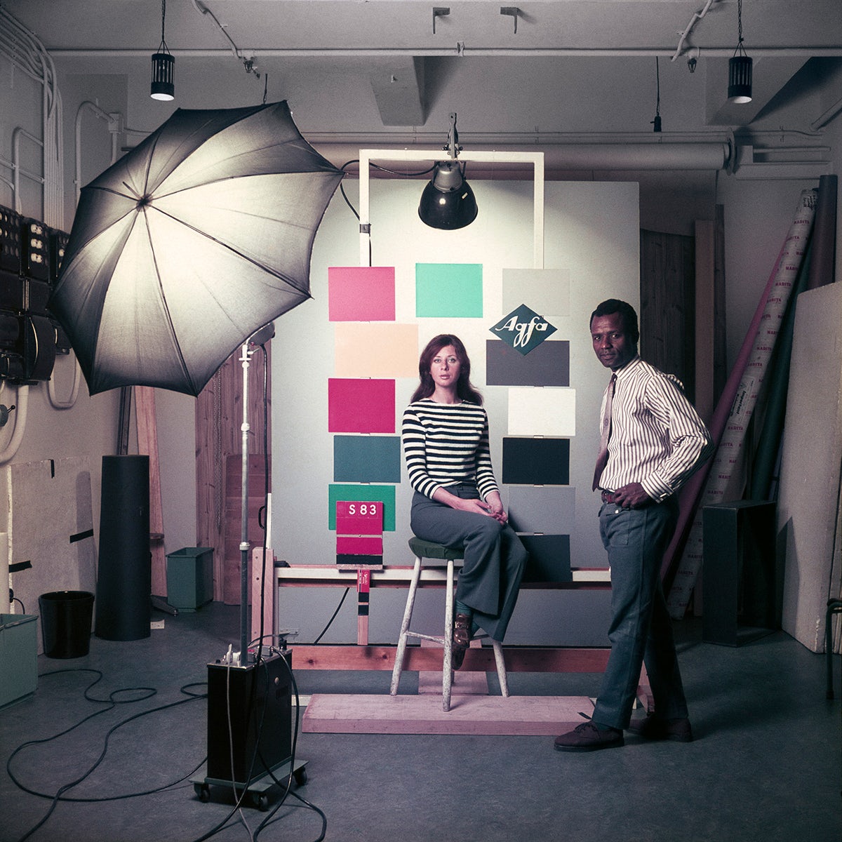 James Barnor at the studio Agfa-Gevaert in Mortsel, Belgium, 1969