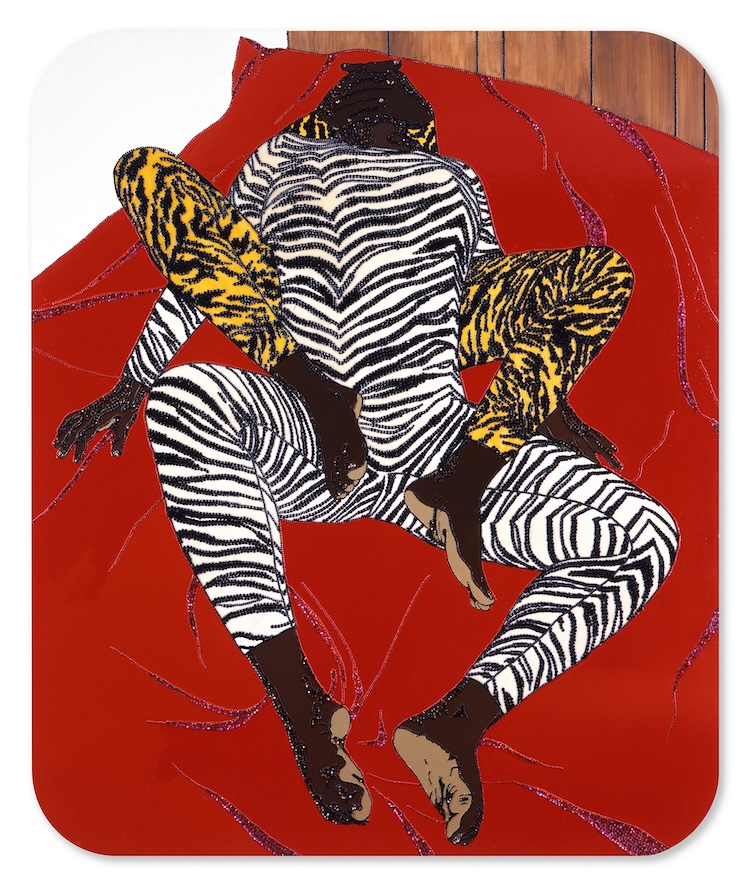 This is Where I Came In  2006  Rhinestones, acrylic, and enamel on wood panel  72 x 60 in. © Mickalene Thomas