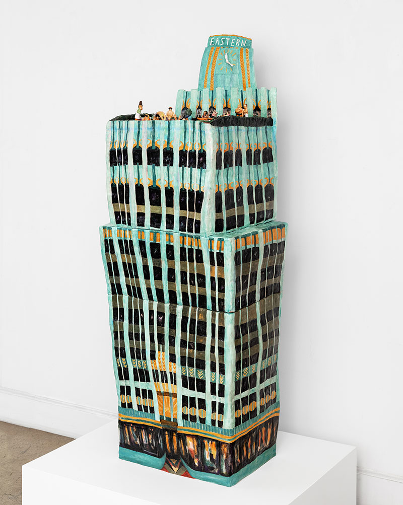 THE EASTERN BUILDING, Glazed ceramic stoneware, 54” x 30” x 30”, 2023