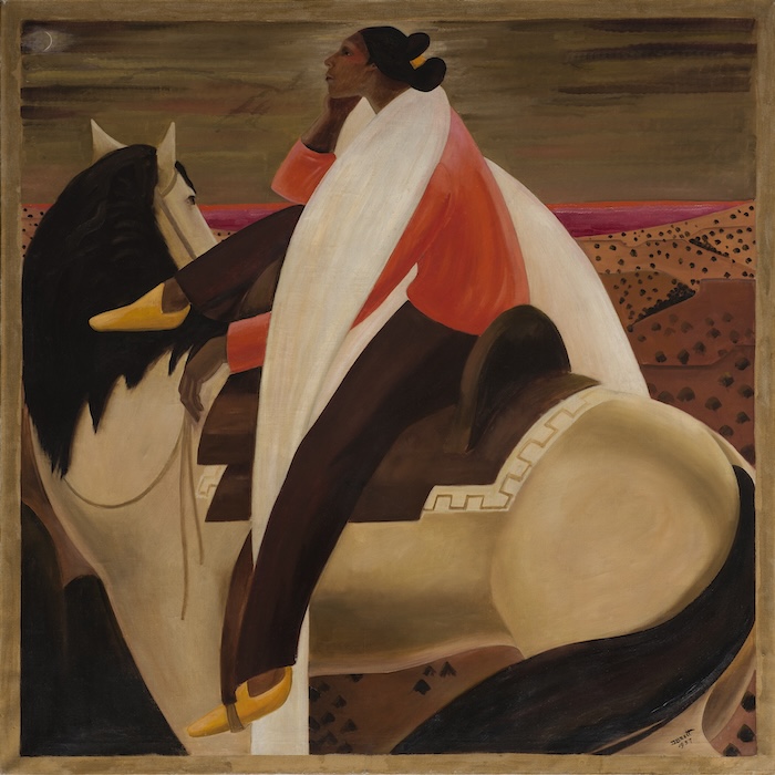 Dorothy Brett (American, born England, 1883-1977) Desert Indian, 1932/1937 Oil on canvas 40 in. x 40 in. Tia Collection, Santa Fe, NM. James Hart Photography.