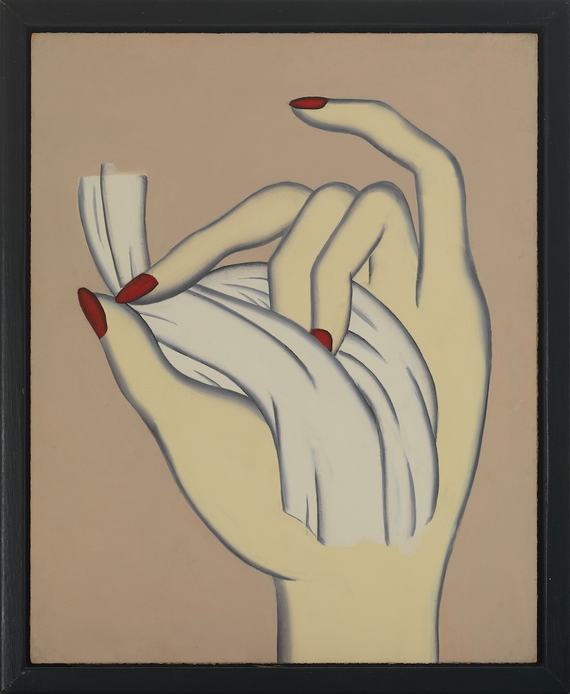 Hand (#2), 1971 Acrylic on Masonite 23.9 × 18.8 cm (9 3/8 × 7 3/8 in.); 26.4 × 21.3 × 3.2 cm (10 3/8 × 8 3/8 × 1 1/4 in.) Private collection, New York,