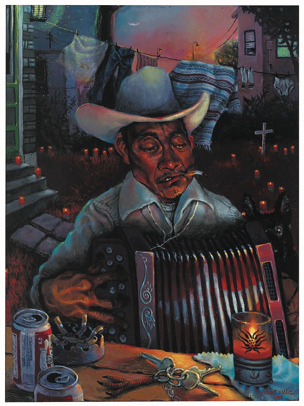 Recuerdo, 1999, Oil on board. Courtesy Joe A. Diaz.