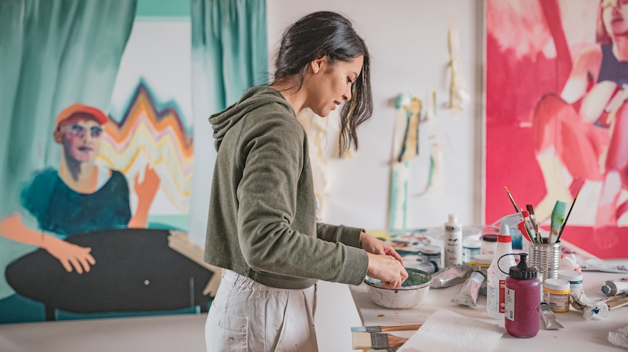 Visual Arts Fellow Ellen Akimoto (Photo Credit Michael Cestaro)