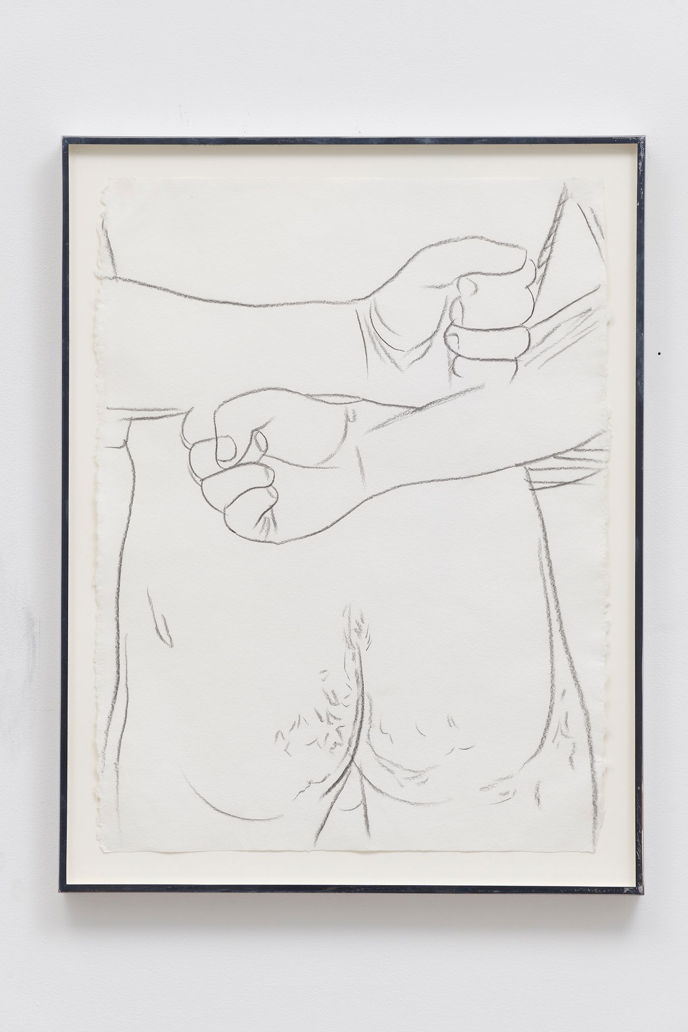 Male Nude, 1977 Graphite on paper 35.5 × 27.5 in 