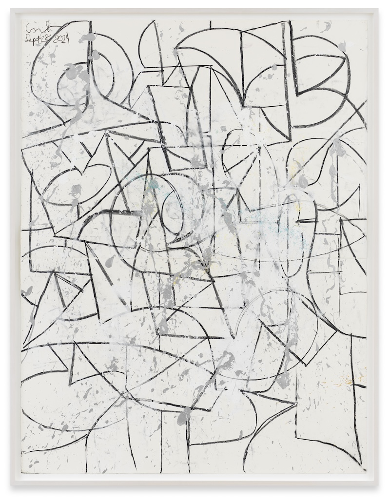 Open Forms, 2024 Pastel, gesso, metallic paint and thrown pigment on paper 199.4 x 148.6 cm 