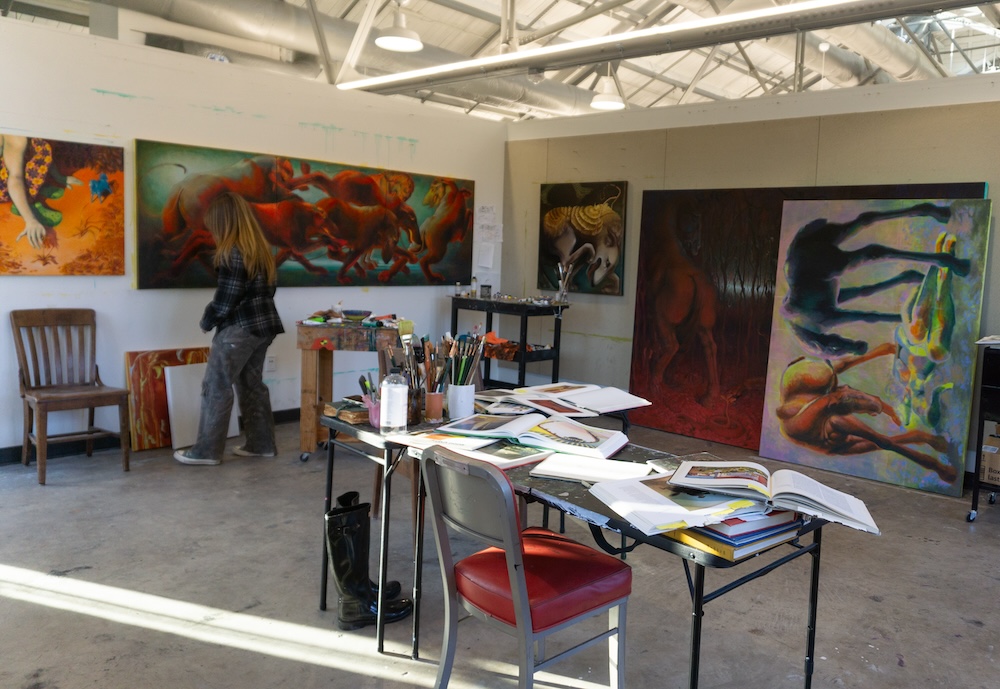 Amber Hart in her LSU School of Art studio